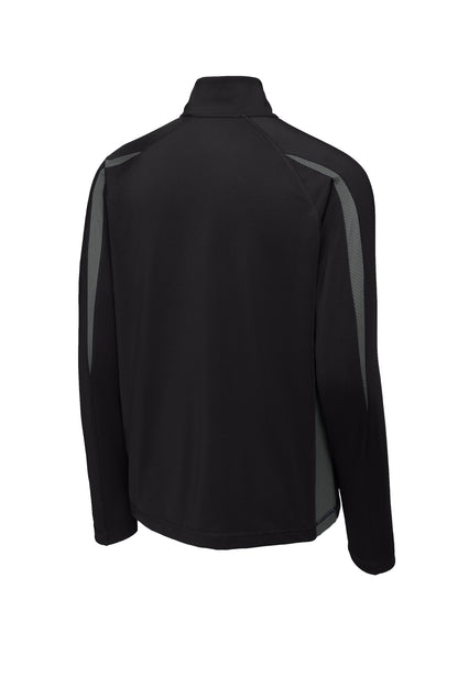 Sport-Tek Sport-Wick Stretch 1/4-Zip Colorblock Pullover. ST851