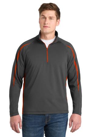 Sport-Tek Sport-Wick Stretch 1/4-Zip Colorblock Pullover. ST851