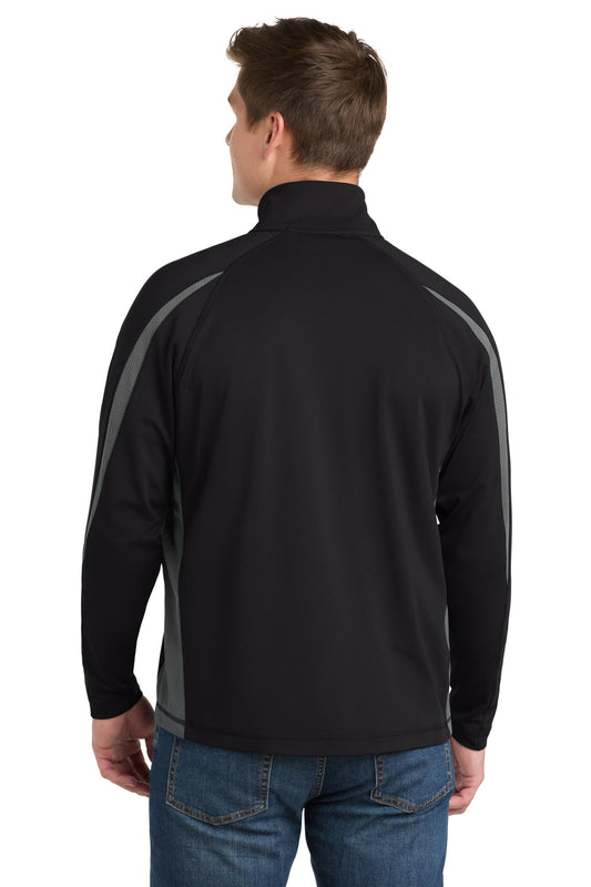 Sport-Tek Sport-Wick Stretch 1/4-Zip Colorblock Pullover. ST851