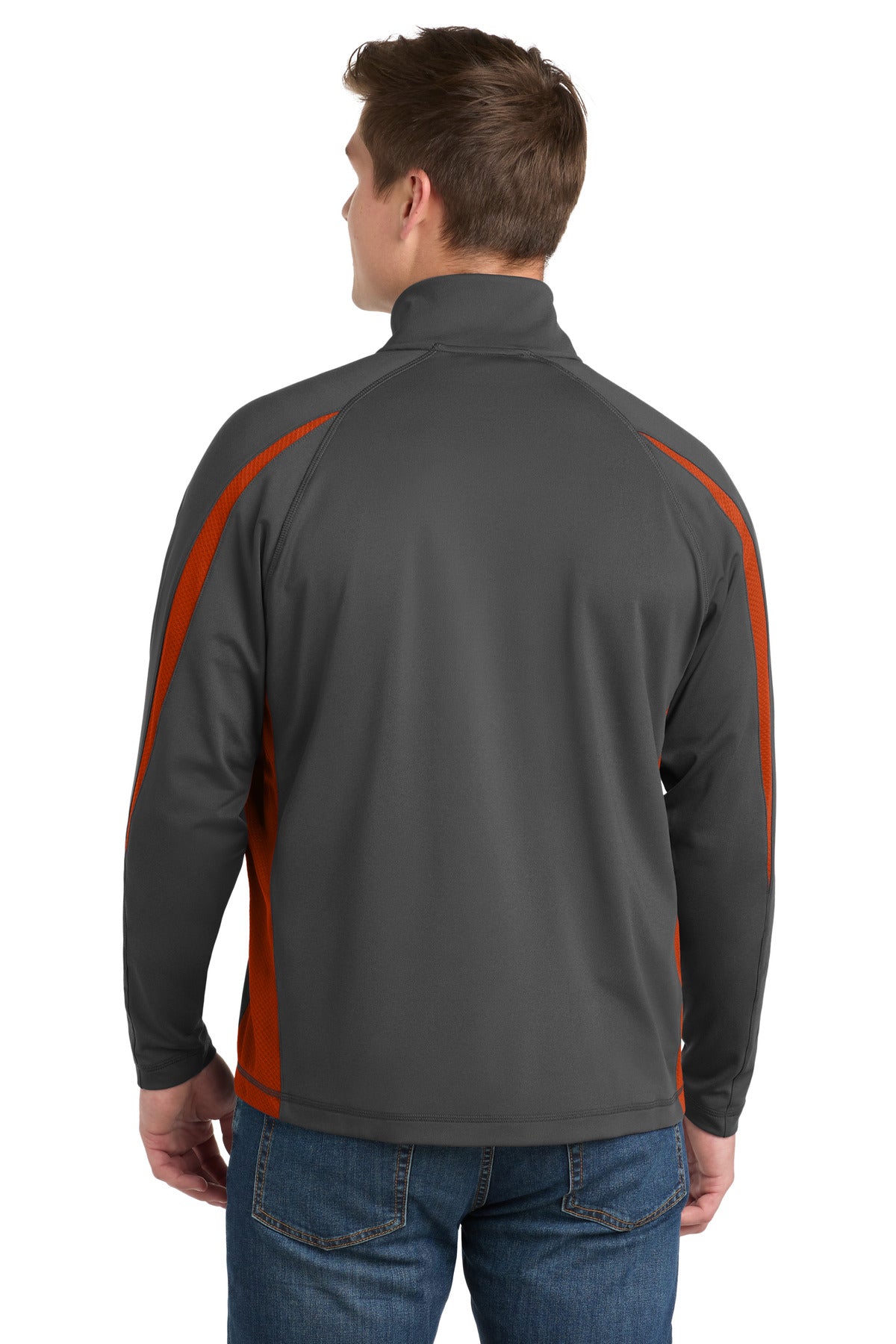 Sport-Tek Sport-Wick Stretch 1/4-Zip Colorblock Pullover. ST851