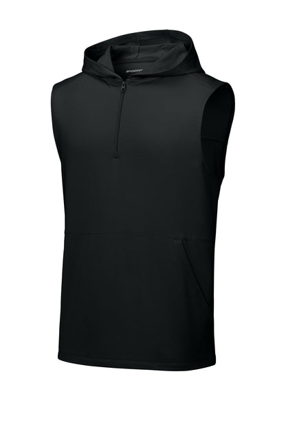 Sport-Tek Sport-Wick Stretch Sleeveless Hooded 1/4-Zip ST858