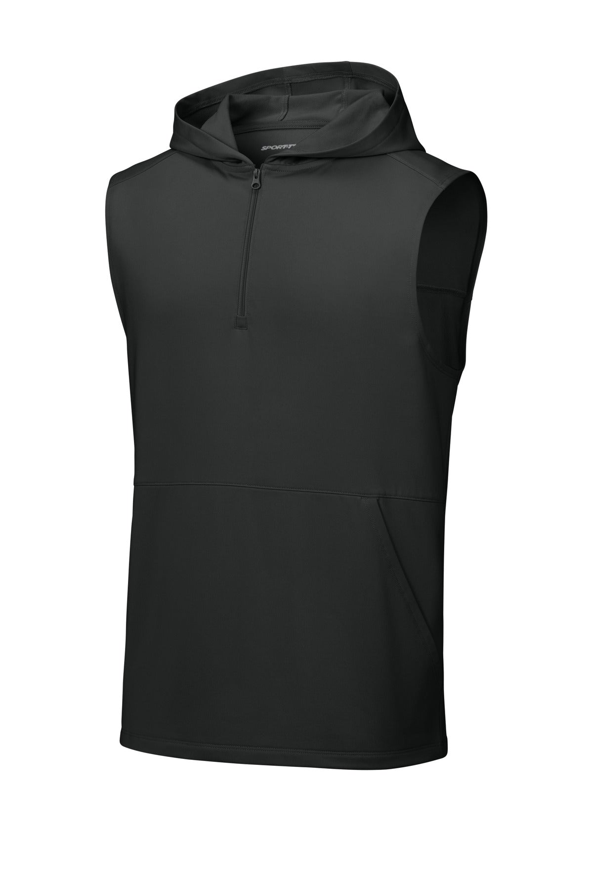 Sport-Tek Sport-Wick Stretch Sleeveless Hooded 1/4-Zip ST858