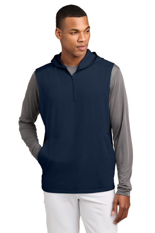 Sport-Tek Sport-Wick Stretch Sleeveless Hooded 1/4-Zip ST858