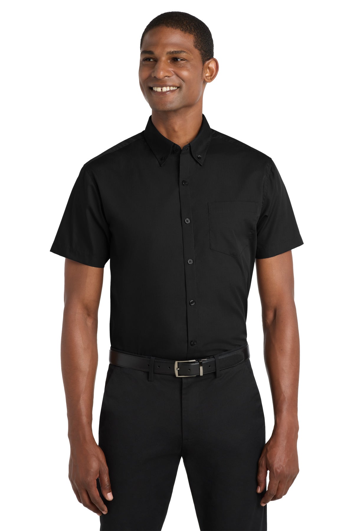 Port Authority Short Sleeve Carefree Poplin Shirt. W101