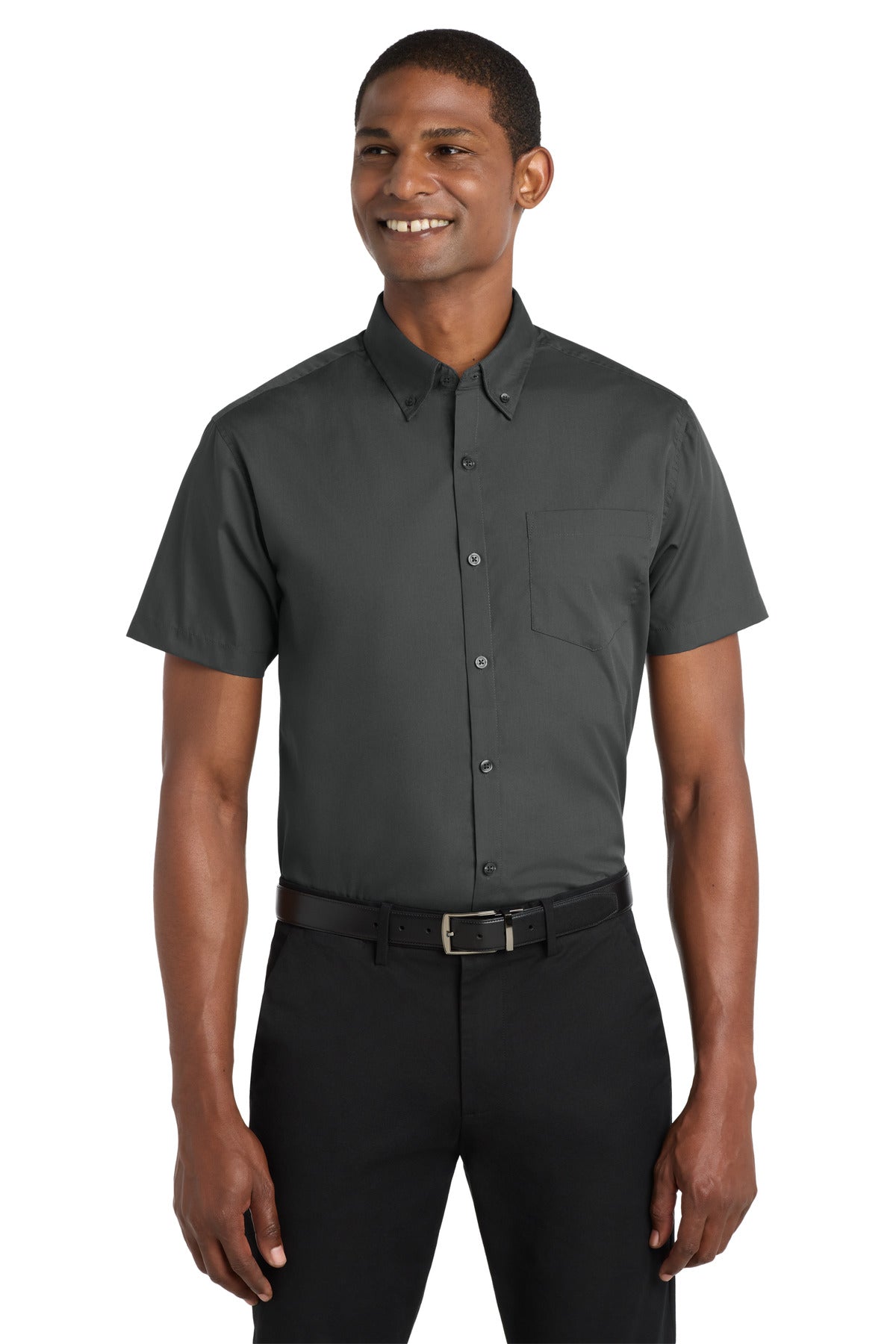 Port Authority Short Sleeve Carefree Poplin Shirt. W101