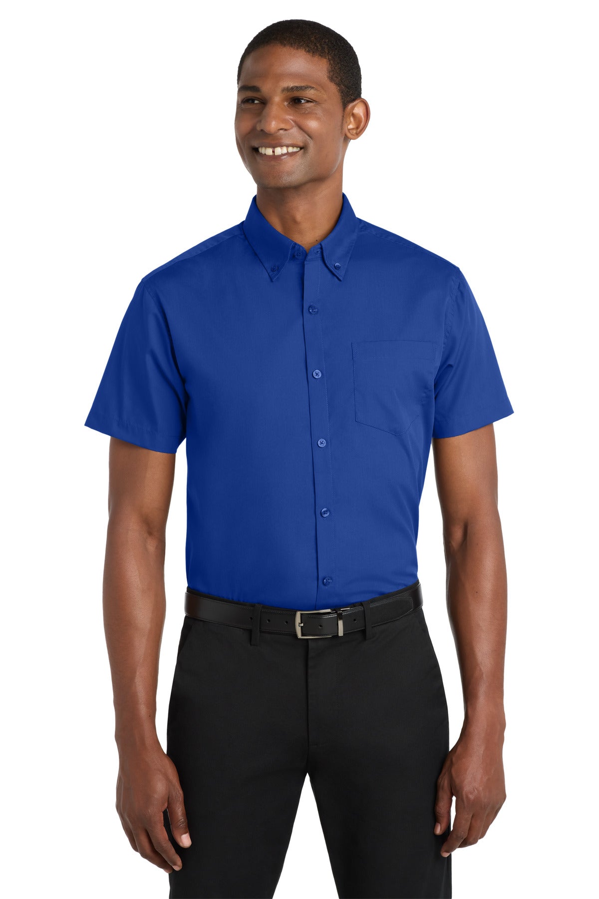 Port Authority Short Sleeve Carefree Poplin Shirt. W101