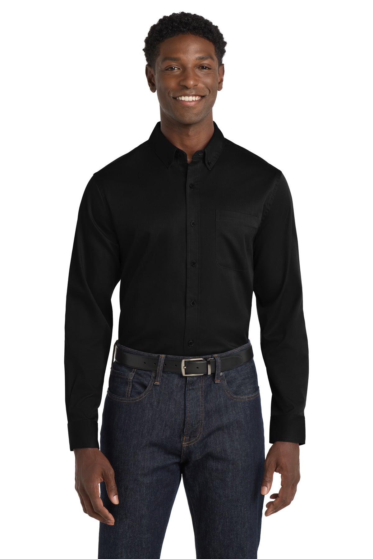 Port Authority Long Sleeve SuperPro React Twill Shirt. W808