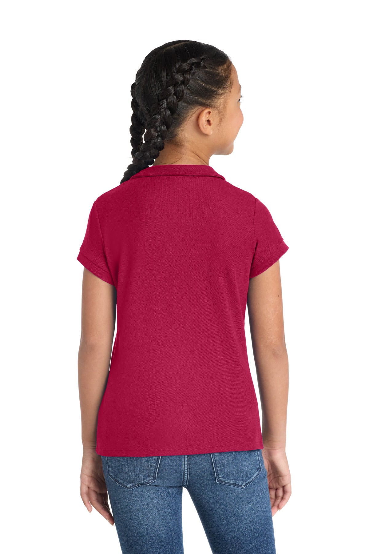 Port Authority Girls Silk Touch Peter Pan Collar Polo. YG503