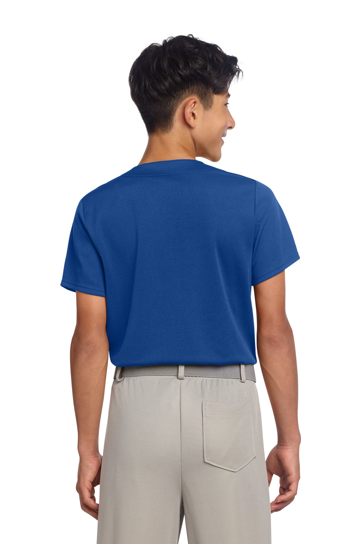 Sport-Tek Youth PosiCharge Tough Mesh Full-Button Jersey YST220
