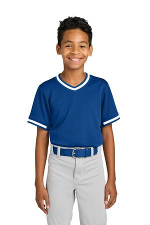 Sport-Tek Youth Tough Mesh V-Neck Baseball Jersey YST221