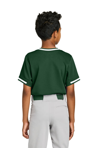 Sport-Tek Youth Tough Mesh V-Neck Baseball Jersey YST221