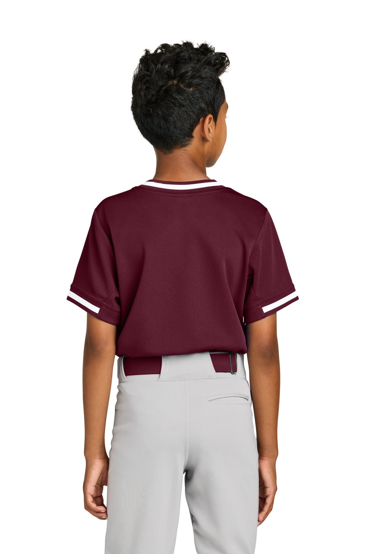 Sport-Tek Youth Tough Mesh V-Neck Baseball Jersey YST221
