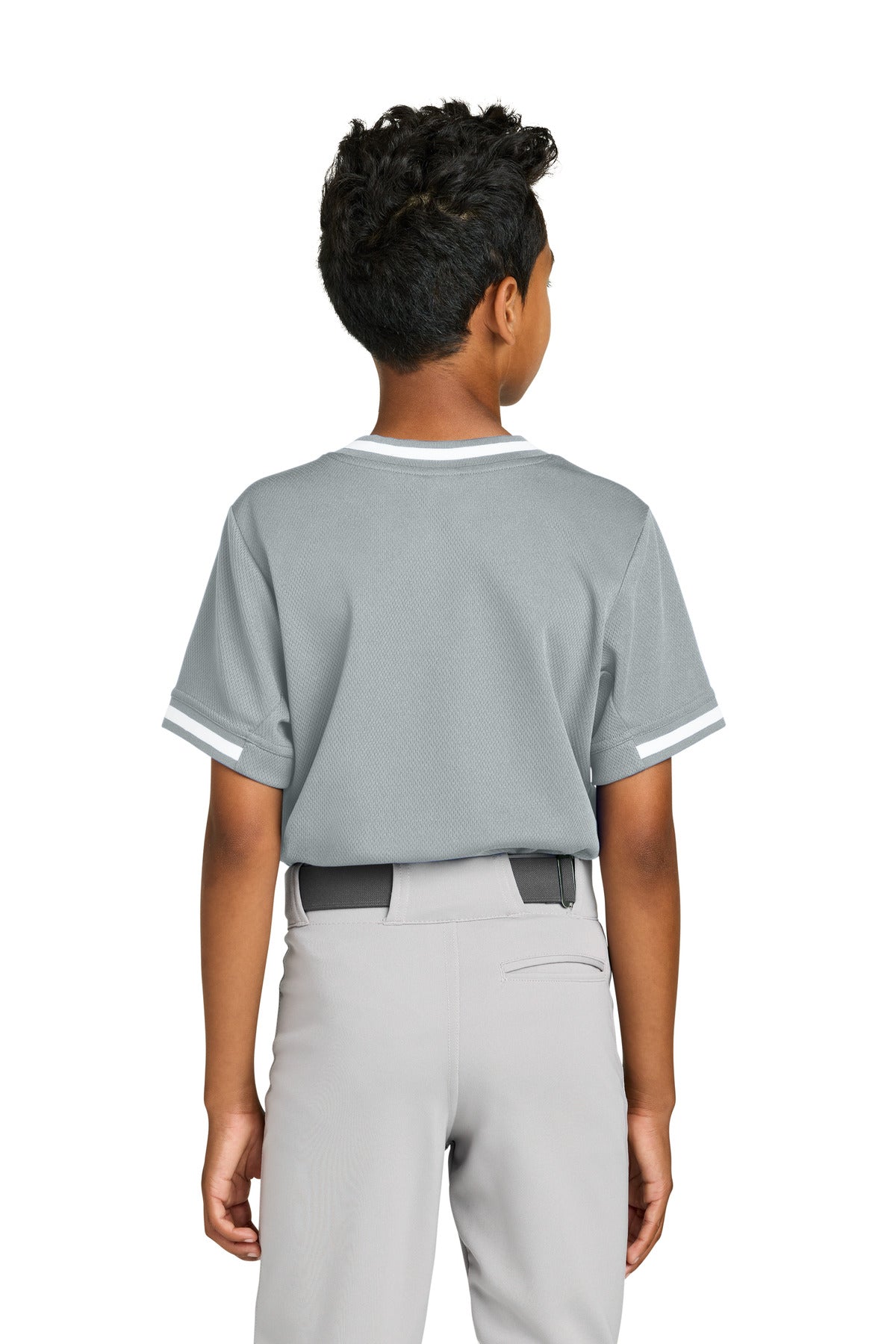 Sport-Tek Youth Tough Mesh V-Neck Baseball Jersey YST221