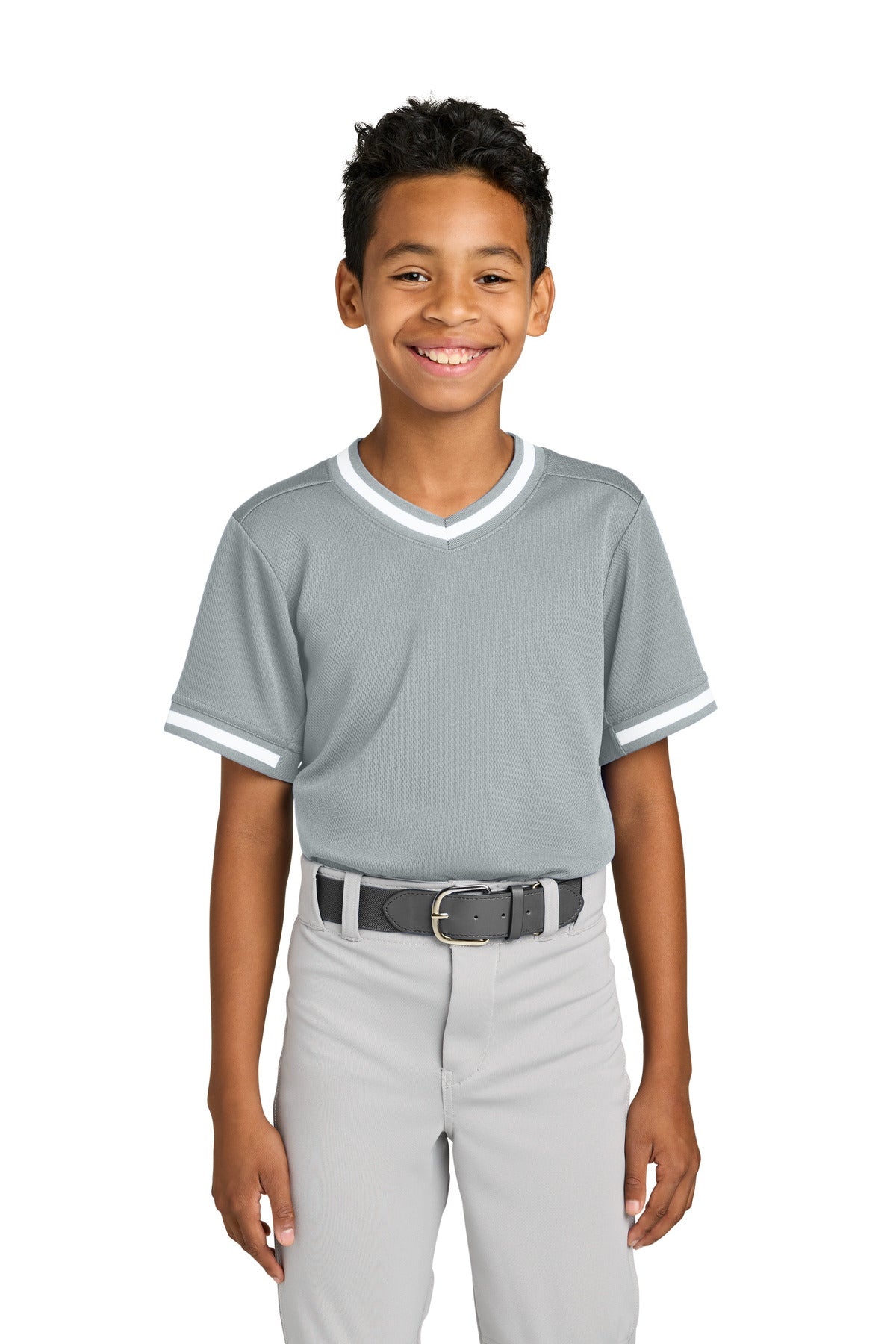 Sport-Tek Youth Tough Mesh V-Neck Baseball Jersey YST221
