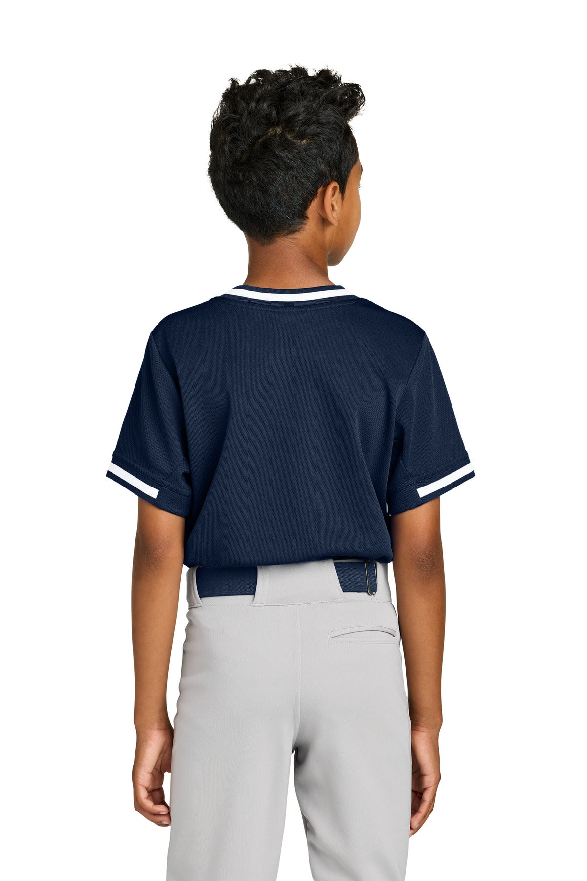 Sport-Tek Youth Tough Mesh V-Neck Baseball Jersey YST221