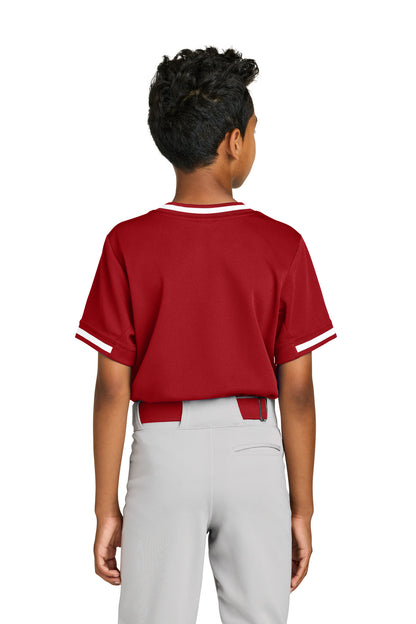 Sport-Tek Youth Tough Mesh V-Neck Baseball Jersey YST221