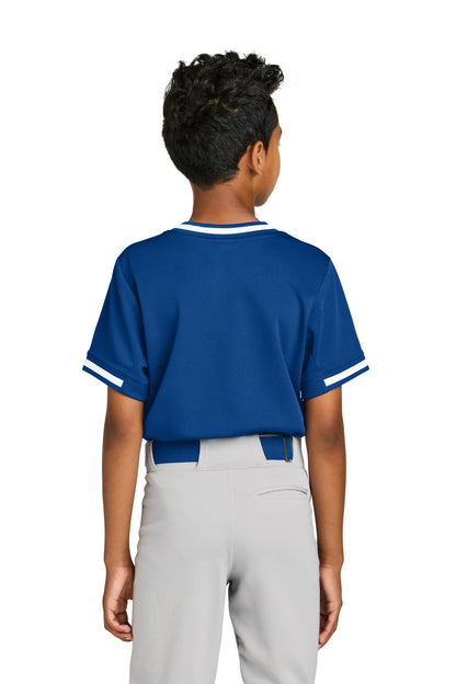 Sport-Tek Youth Tough Mesh V-Neck Baseball Jersey YST221