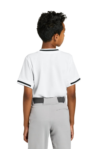 Sport-Tek Youth Tough Mesh V-Neck Baseball Jersey YST221