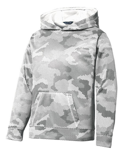 Sport-Tek Youth Sport-Wick CamoHex Fleece Hooded Pullover.  YST240
