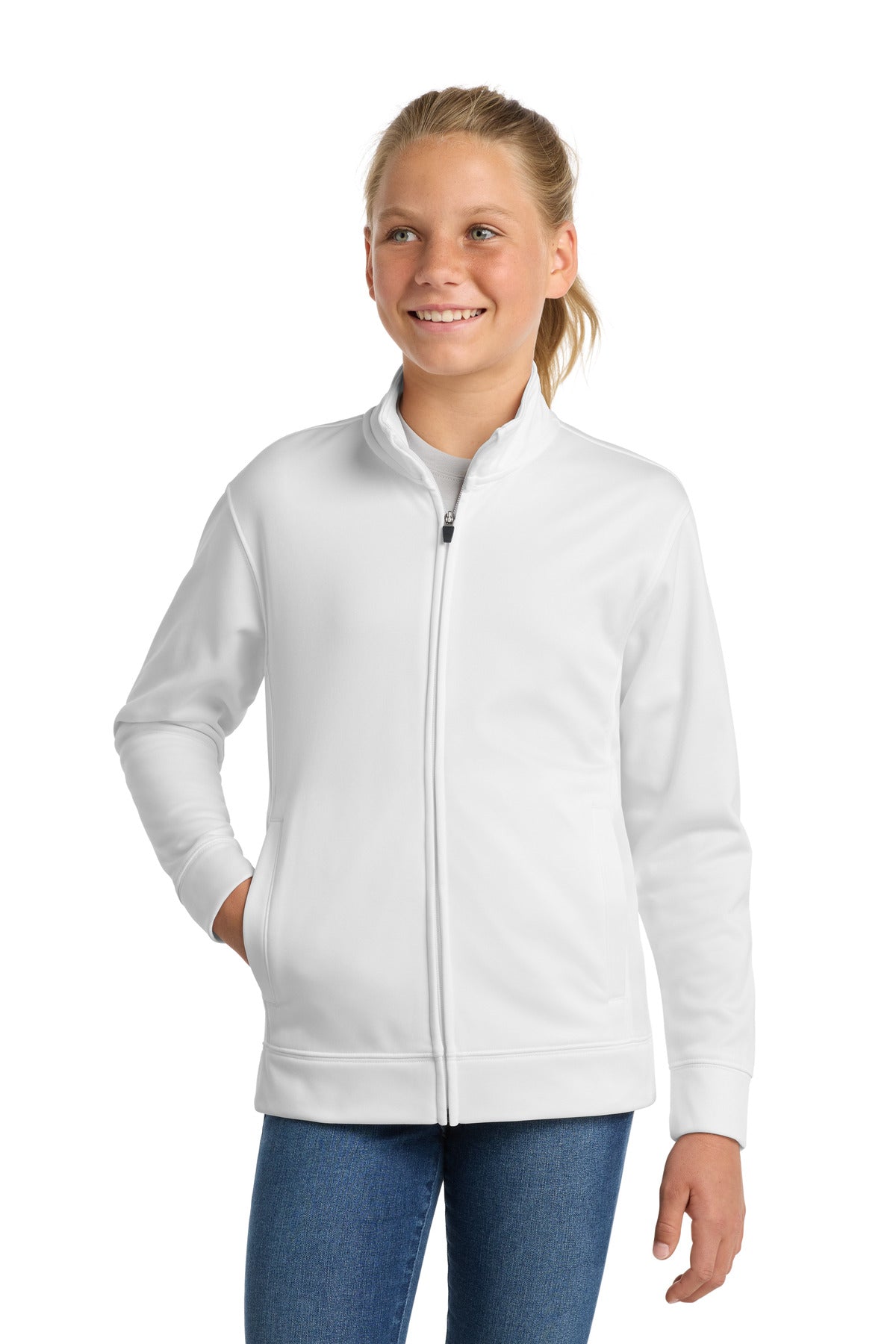 Sport-Tek Youth Sport-Wick Fleece Full-Zip Jacket.  YST241